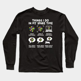 Things I Do In My Spare Time Cube Puzzle Speed Cubing Long Sleeve T-Shirt